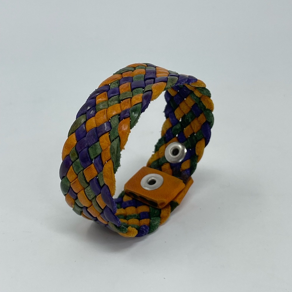 Multicolor Braided Leather Bracelet